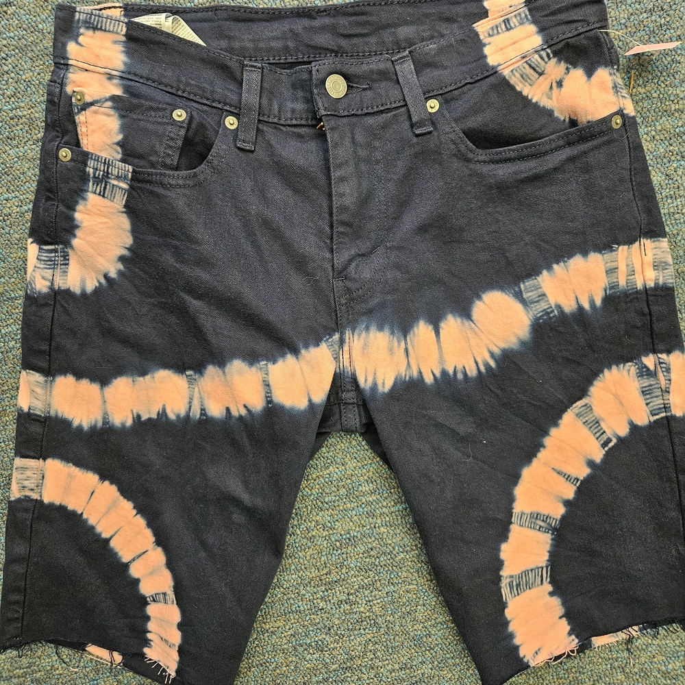Levi 511 Navy And Pink Tue Dye Cutoffs